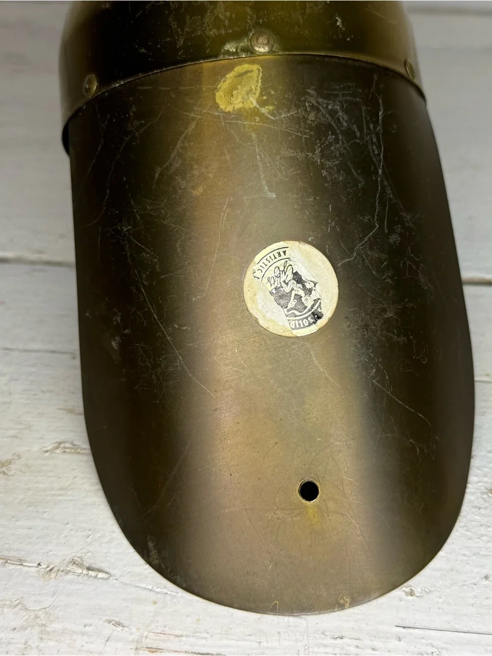 Vintage Brass Scoop Wood Handle Rustic Grain Sugar Shovel Hole For Hanging 9”